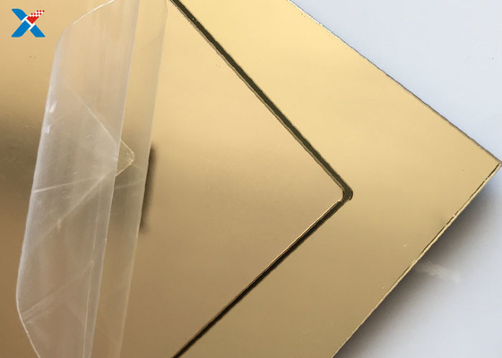 comprare Pannello di vetro di Plexi dello specchio della parete decorativa acrilica 2mm dorata dello strato online manufacture